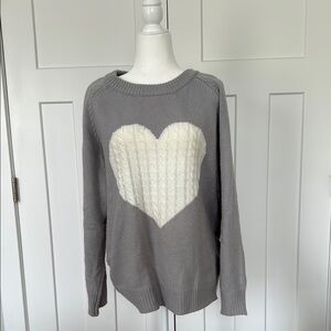 Gray Heart Sweater